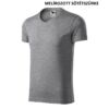 Kép 5/16 - Malfini Slim fit 146 V-NECK férfi pamut póló Melírozott sötétszürke (12)