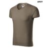 Kép 6/16 - Malfini Slim fit 146 V-NECK férfi pamut póló Army (29)