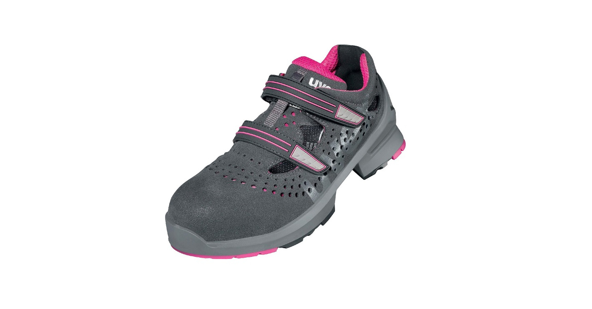 Uvex 1 Ladies - Scarpe Di Sicurezza Da Lavoro S1, Leggere E Antiscivolo, Colore Grigio/Rosa, Taglia 38