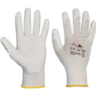 Bunting light fehér HS-04-003 PU mártott szerelőkesztyű PI