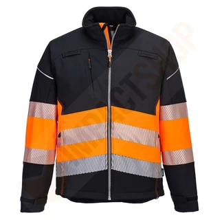 PW375 PW3 HI-VIS Softshell kabát Fekete-narancs
