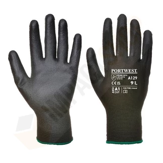 Portwest A129 PU tenyérmártott Fekete szerelőkesztyű kartonos