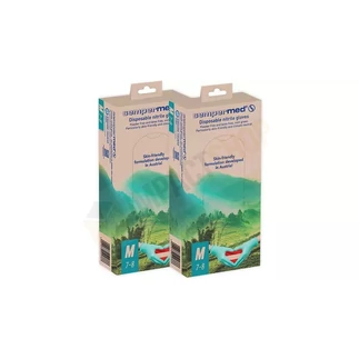 Sempertip kék vegyszerálló latex kesztyű kartonos