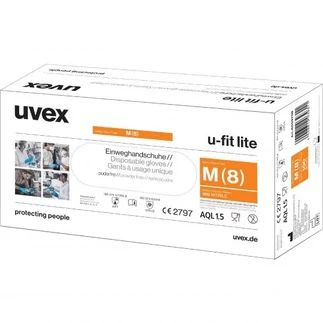 Uvex U-Fit Lite Nitril púdermentes egyszerhasználatos kesztyű
