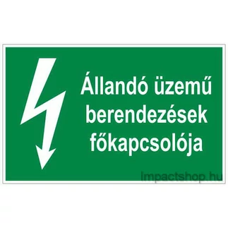 ÁLLANDÓ ÜZEMŰ BERENDEZÉS FŐKAPCSOLÓJA (100X60 MM MATRICA)