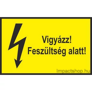VIGYÁZZ FESZÜLTSÉG ALATT (100X60 MM MATRICA)