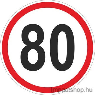 80 KM SEBESSÉGKORLÁTOZÁS (200X200 MM MATRICA) (KIÁRUSÍTÁS)