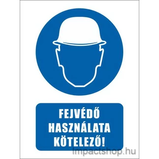 FEJVÉDŐ HASZNÁLATA KÖTELEZŐ (160X250 MM MATRICA)