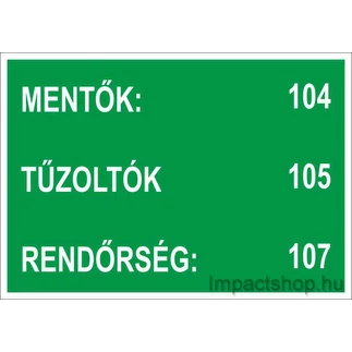 MENTŐK TŰZOLTÓK RENDŐRSÉG (250X160 MM MATRICA)