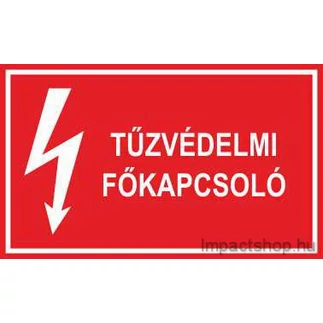 TŰZVÉDELMI FŐKAPCSOLÓ (200X100 MM MATRICA)