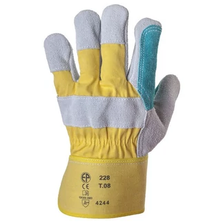 Coverguard EP bőrkesztyű dupla marha hasítékbőr, sárga vászon hát