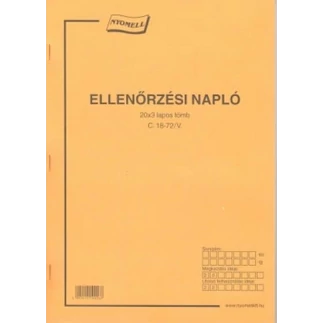 ELLENŐRZÉSI NAPLÓ