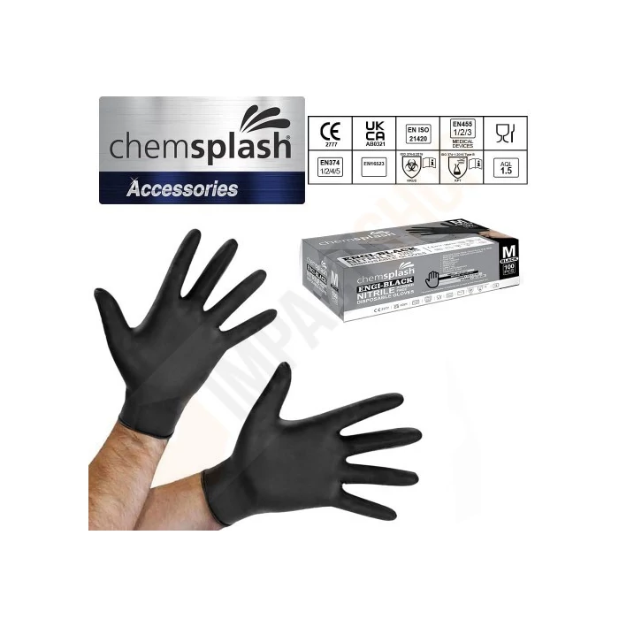 Chemsplash 4098 engi púdermentes nitril eldobható kesztyű