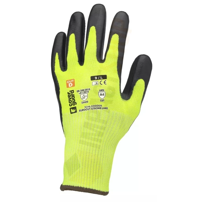 COVERGUARD EUROCUT STRONG L440 SÁRGA/FEKETE TDM D LATEX KESZTYŰ