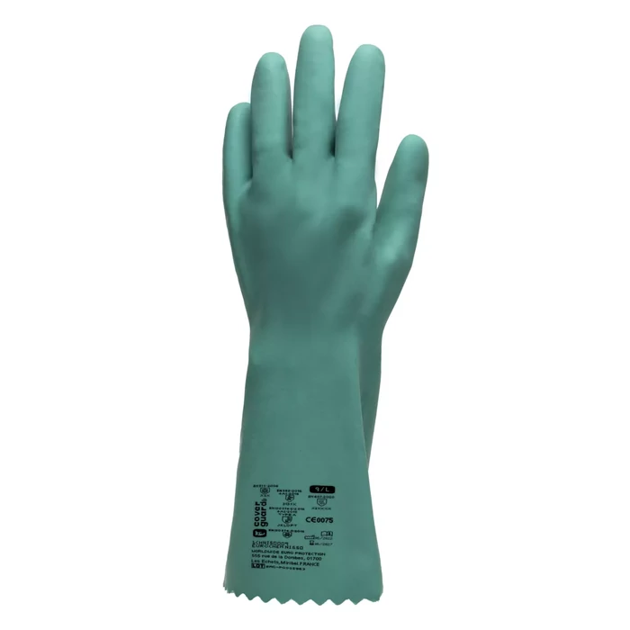 Coverguard NI550 Zöld nitril vegyszerálló védőkesztyű
