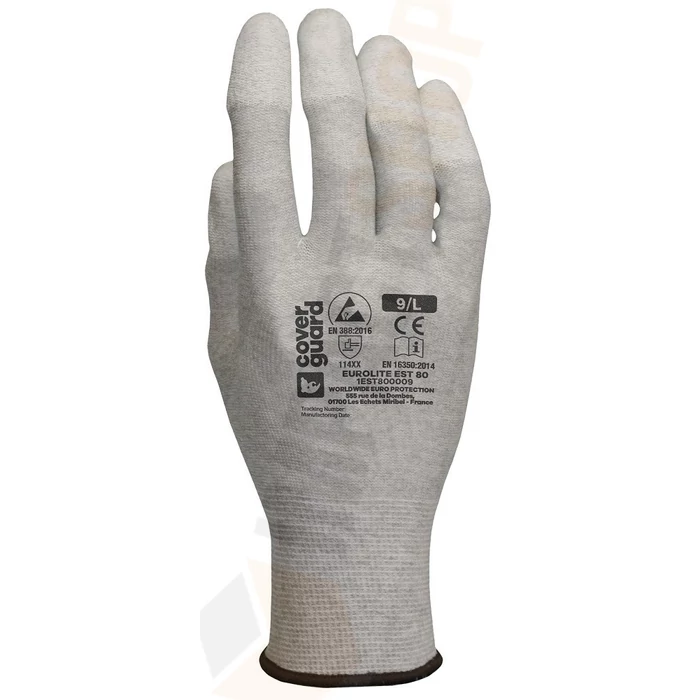 Coverguard Eurolite 1EST80 ESD PU ujjbegy mártott kesztyű