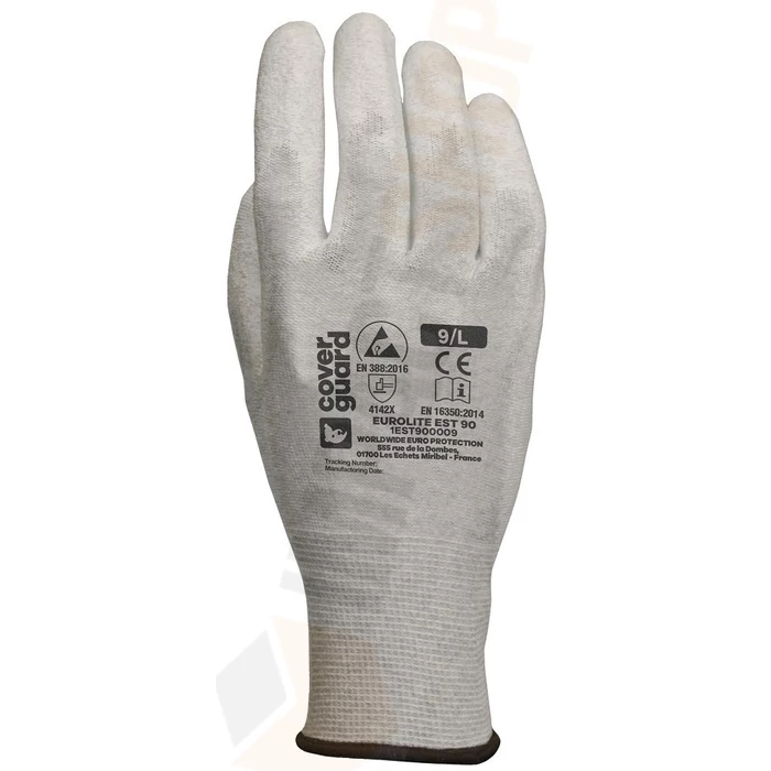 Coverguard eurolite 1EST90 ESD PU tenyérmártott kesztyű