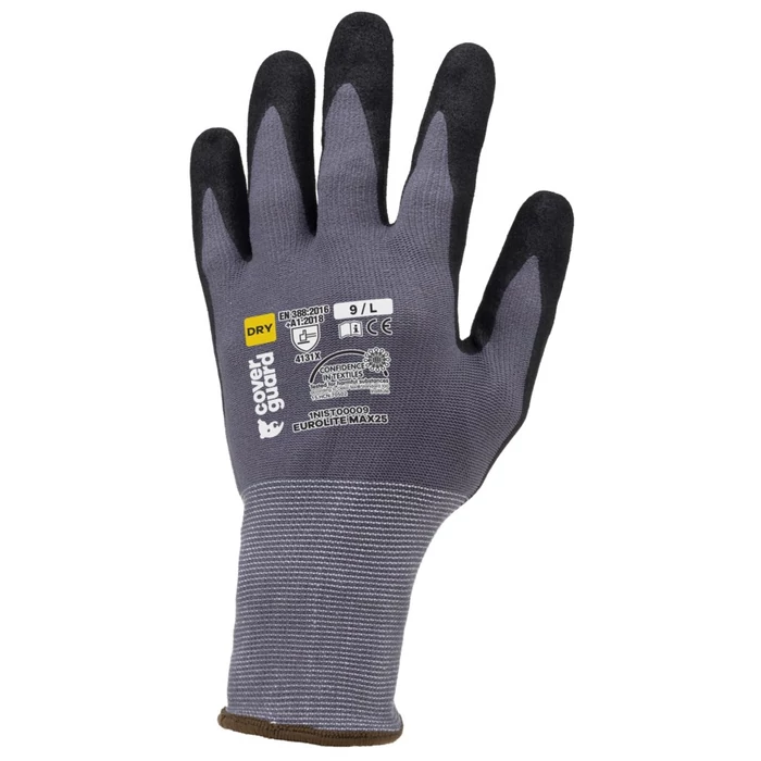 Coverguard EuroLite max25 szürke neylon védőkesztyű