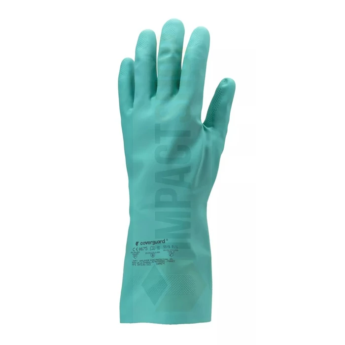 Covergaurd Coverchem NITRIL ZÖLD VEGYSZERÁLLÓ VÉDŐKESZTYŰ, 33CM/0,38MM