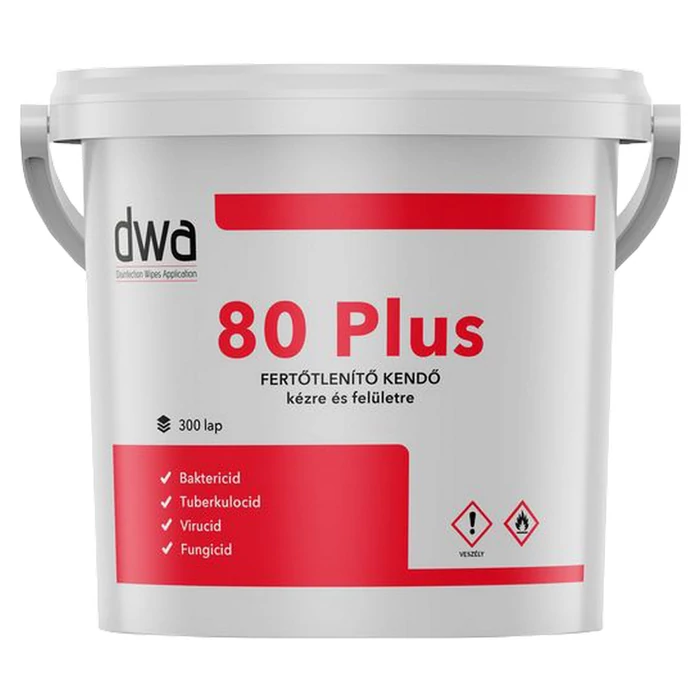 DWA 80 Plus vödör, 300 db kéz-, és felületfertőtlenítő kendő