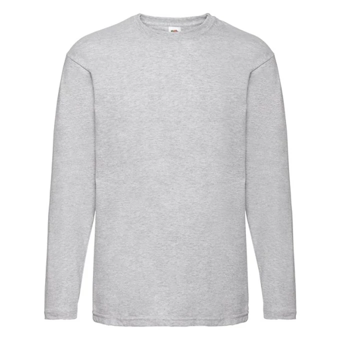 Fruit of the Loom Valueweight T hosszú ujjú póló-heather grey