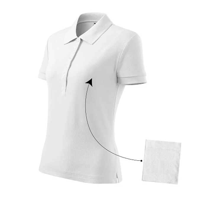 Malfini Cotton 213 galléros női póló Fehér (00)