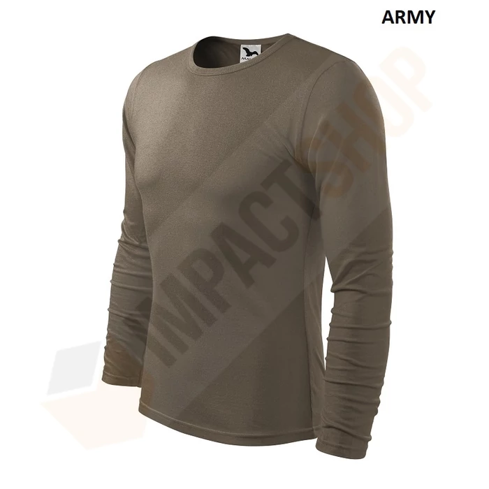 Malfini Fit-T 119 hosszú ujjú pamut póló Army (29)