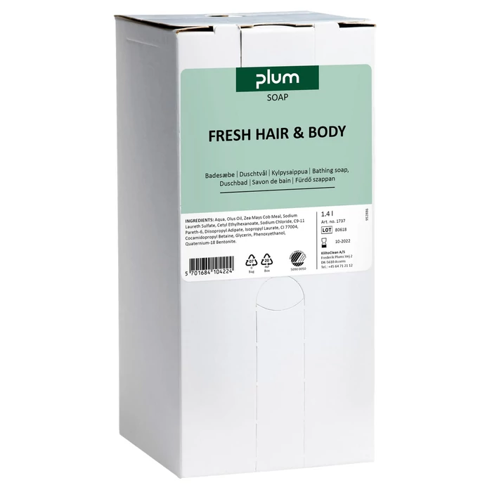 Plum fresh hair and body 2 az 1-ben tusfürdő és sampon 1,4L