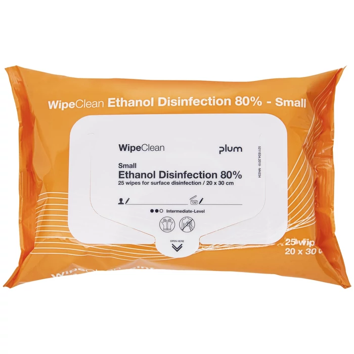 Plum WipeClean ethanol 80% fertőtlenítő kendő kicsi