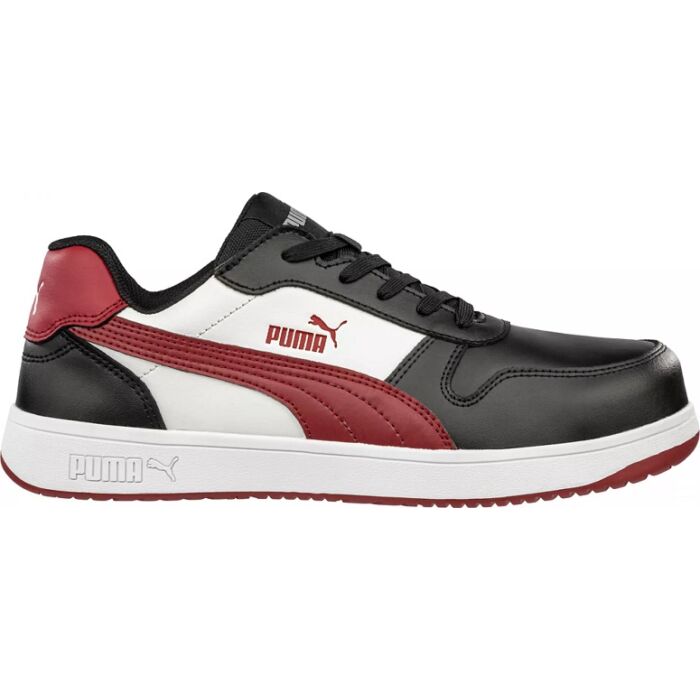 Puma Frontcourt fekete-fehér-piros low S3L ESD FO HRO SR munkavédelmi cipő