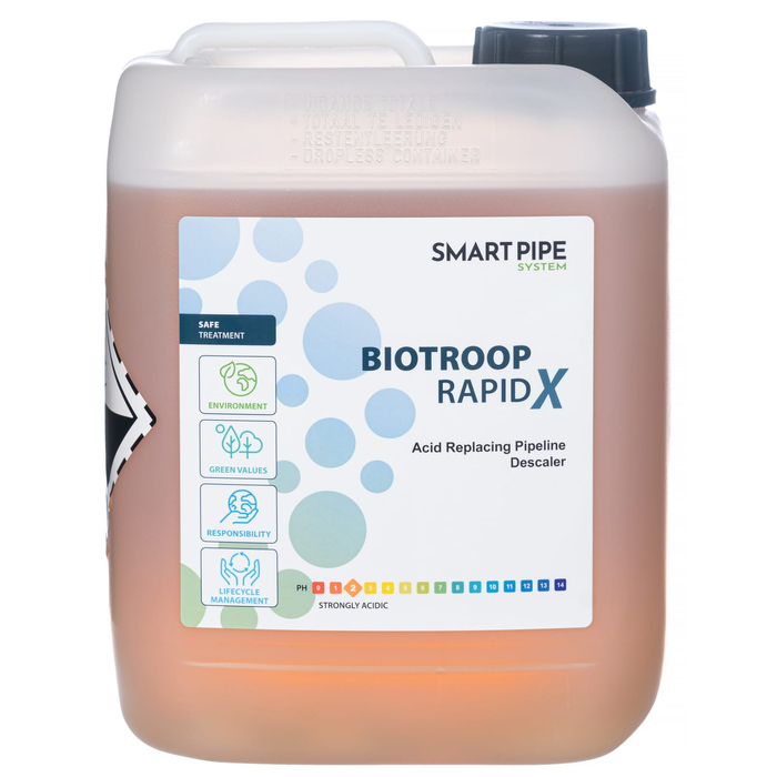 SmartPipe Biotroop RapidX vízkőeltávolító, sav helyettesítő 5L