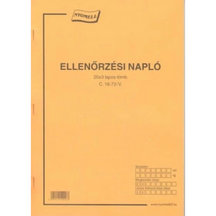 ELLENŐRZÉSI NAPLÓ